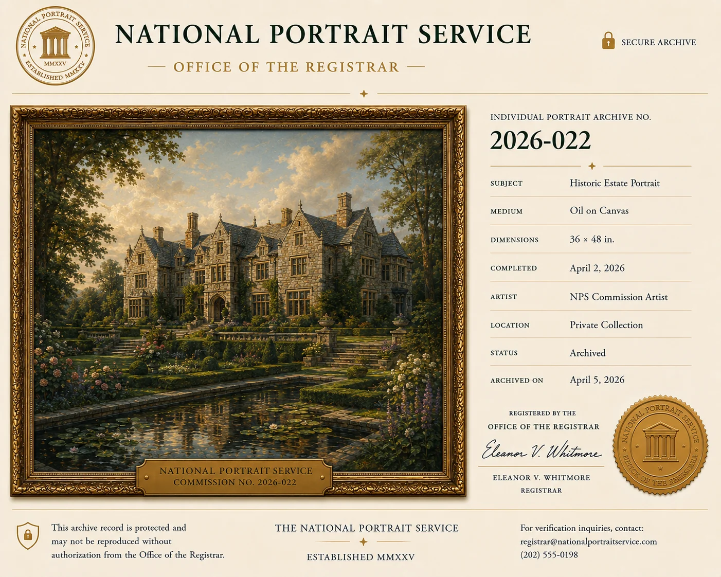 Historic Estate — Commission Record 2026-022