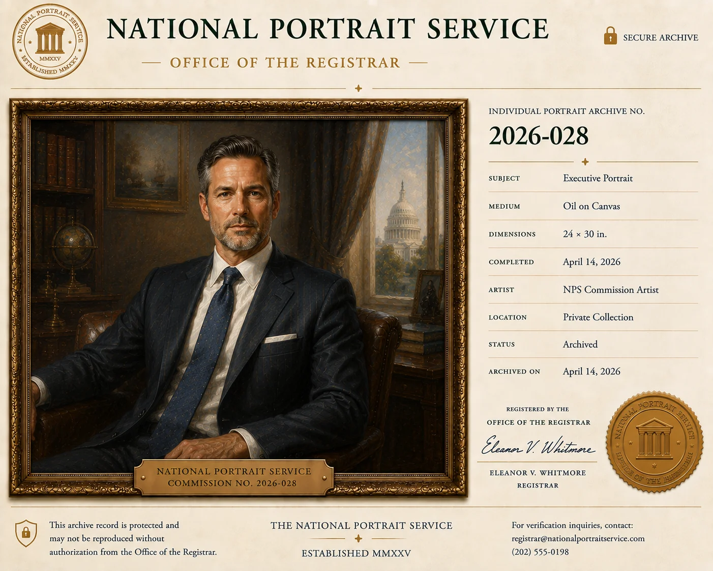 Executive Portrait — Commission Record 2026-028