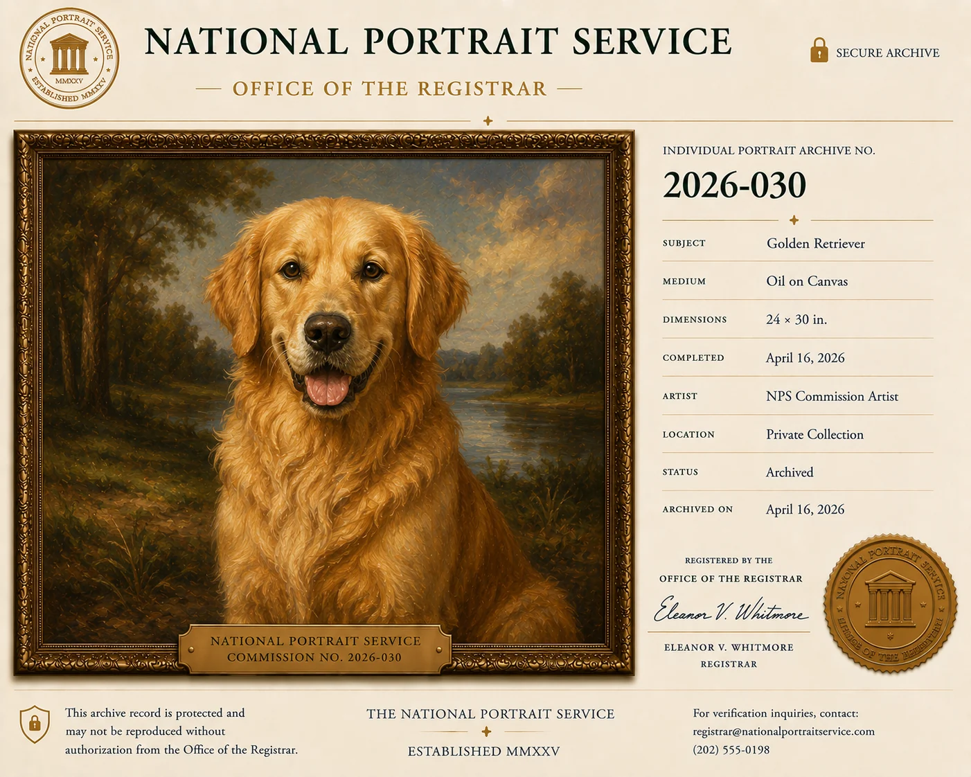 Companion Portrait — Commission Record 2025-191
